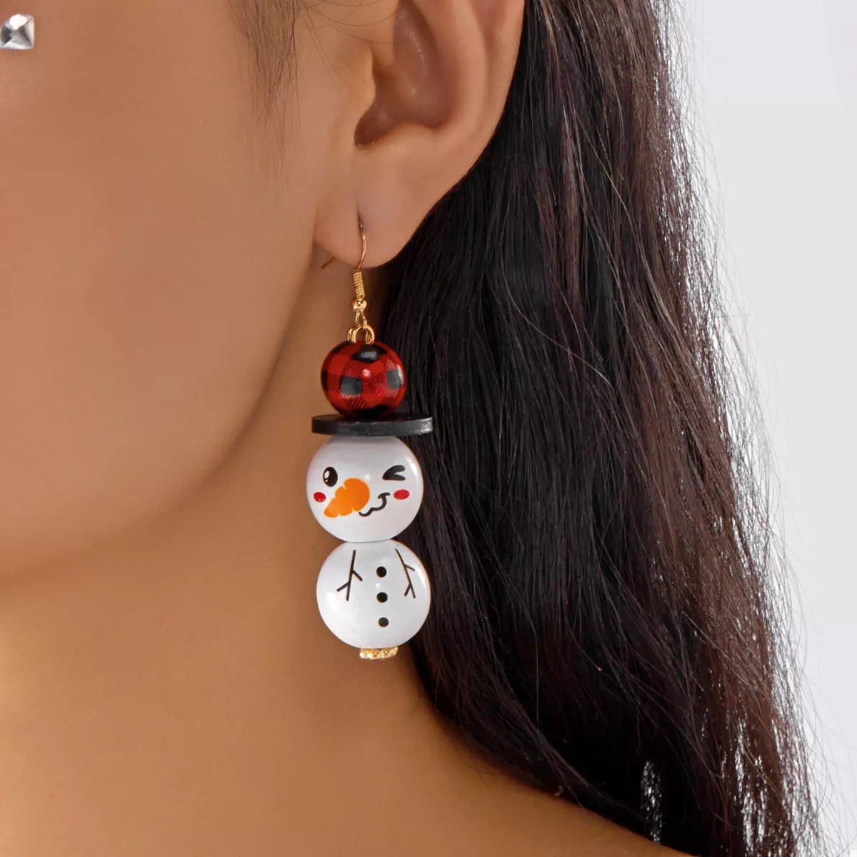 Christmas Snowman Dangle Earrings - Image 2