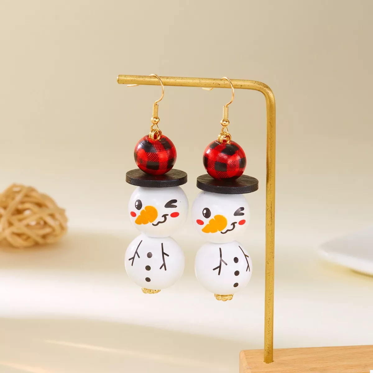Christmas Snowman Dangle Earrings - Image 3