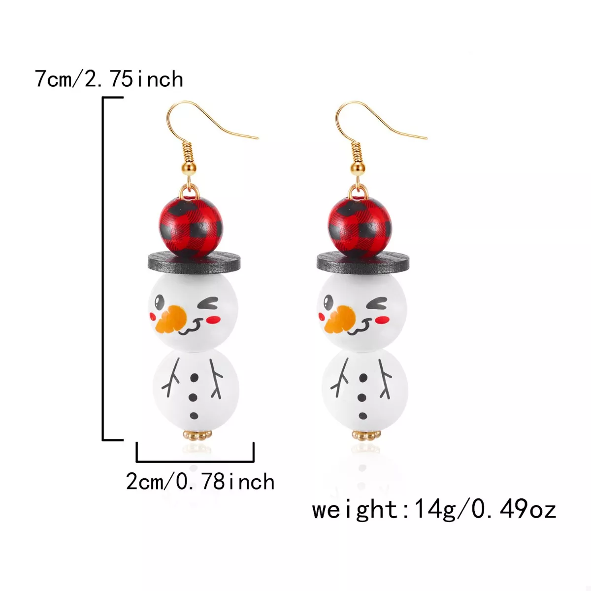 Christmas Snowman Dangle Earrings - Image 6