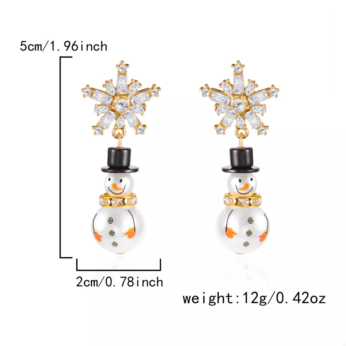 Christmas Snowman Drop Earrings - Image 5