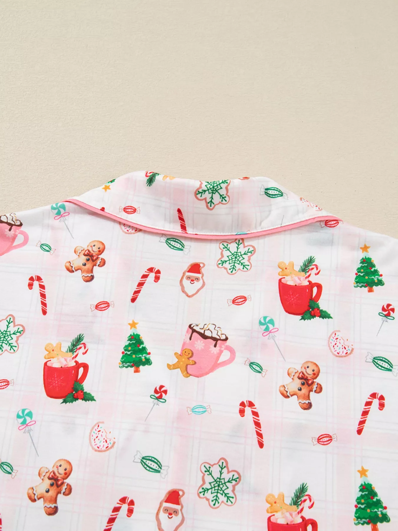 Christmas Spirit Cute Holiday Print Short Sleeve Shirt and Pants 2pcs Pajama Set - Image 5