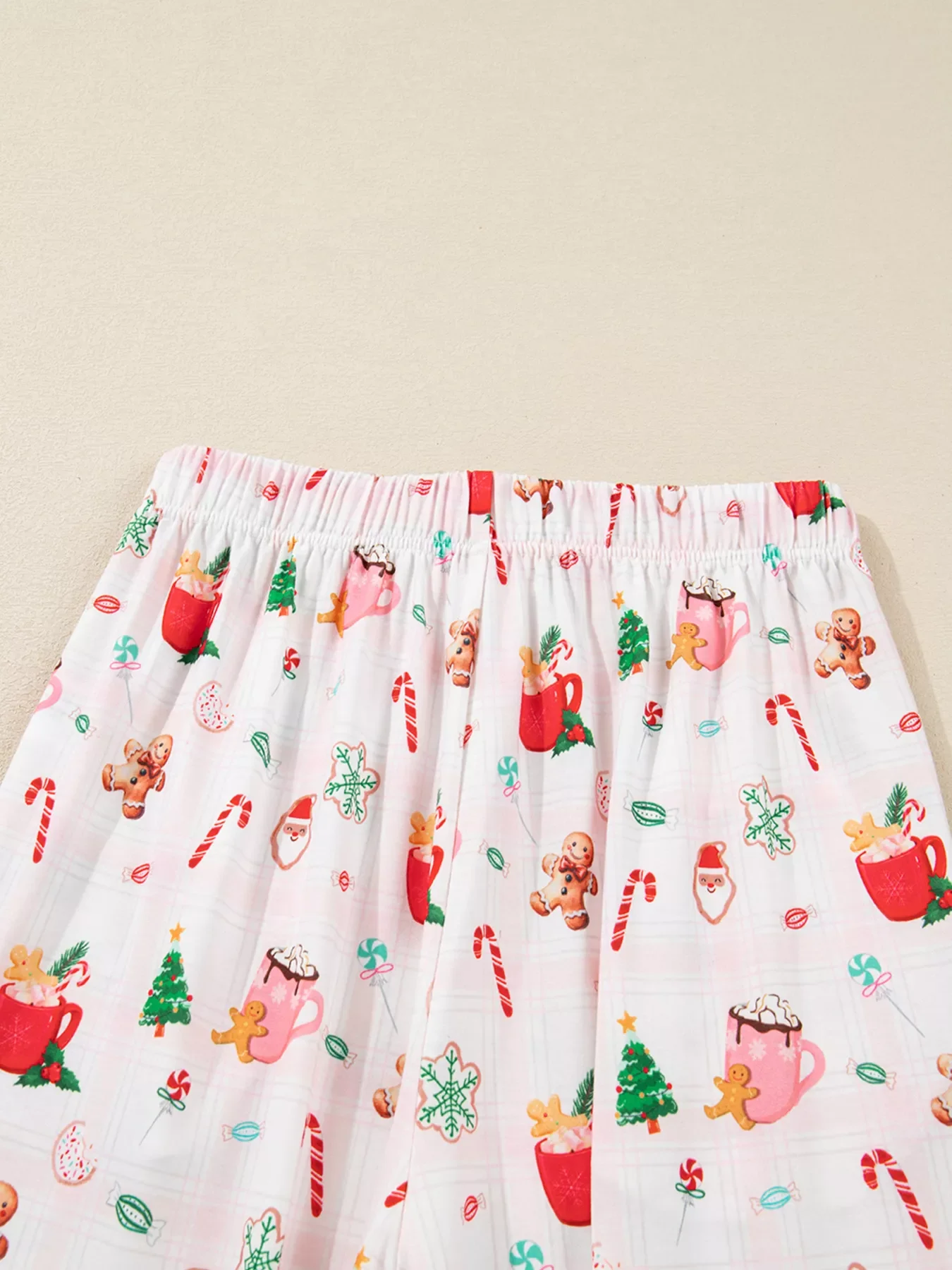 Christmas Spirit Cute Holiday Print Short Sleeve Shirt and Pants 2pcs Pajama Set - Image 6
