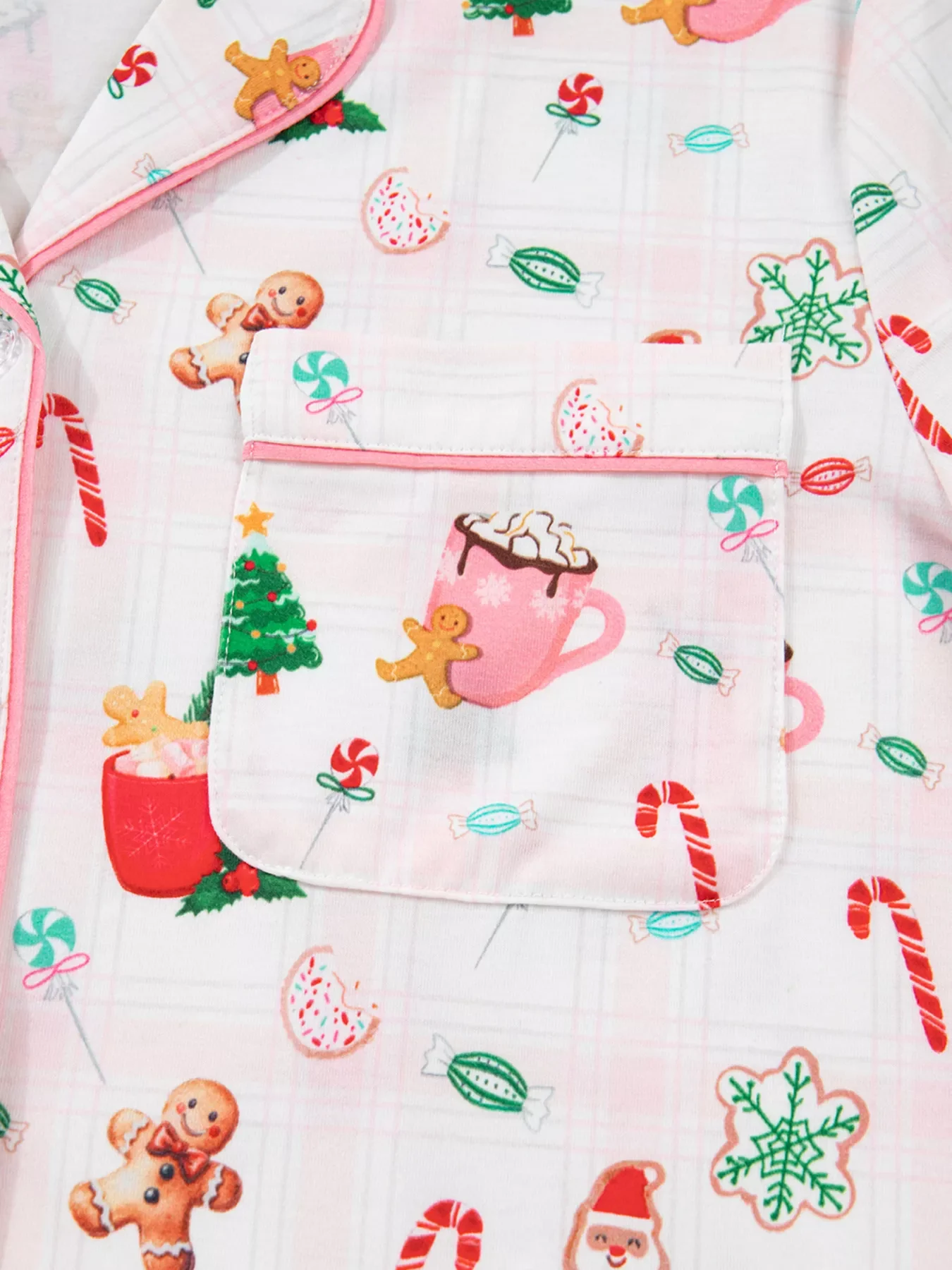 Christmas Spirit Cute Holiday Print Short Sleeve Shirt and Pants 2pcs Pajama Set - Image 7