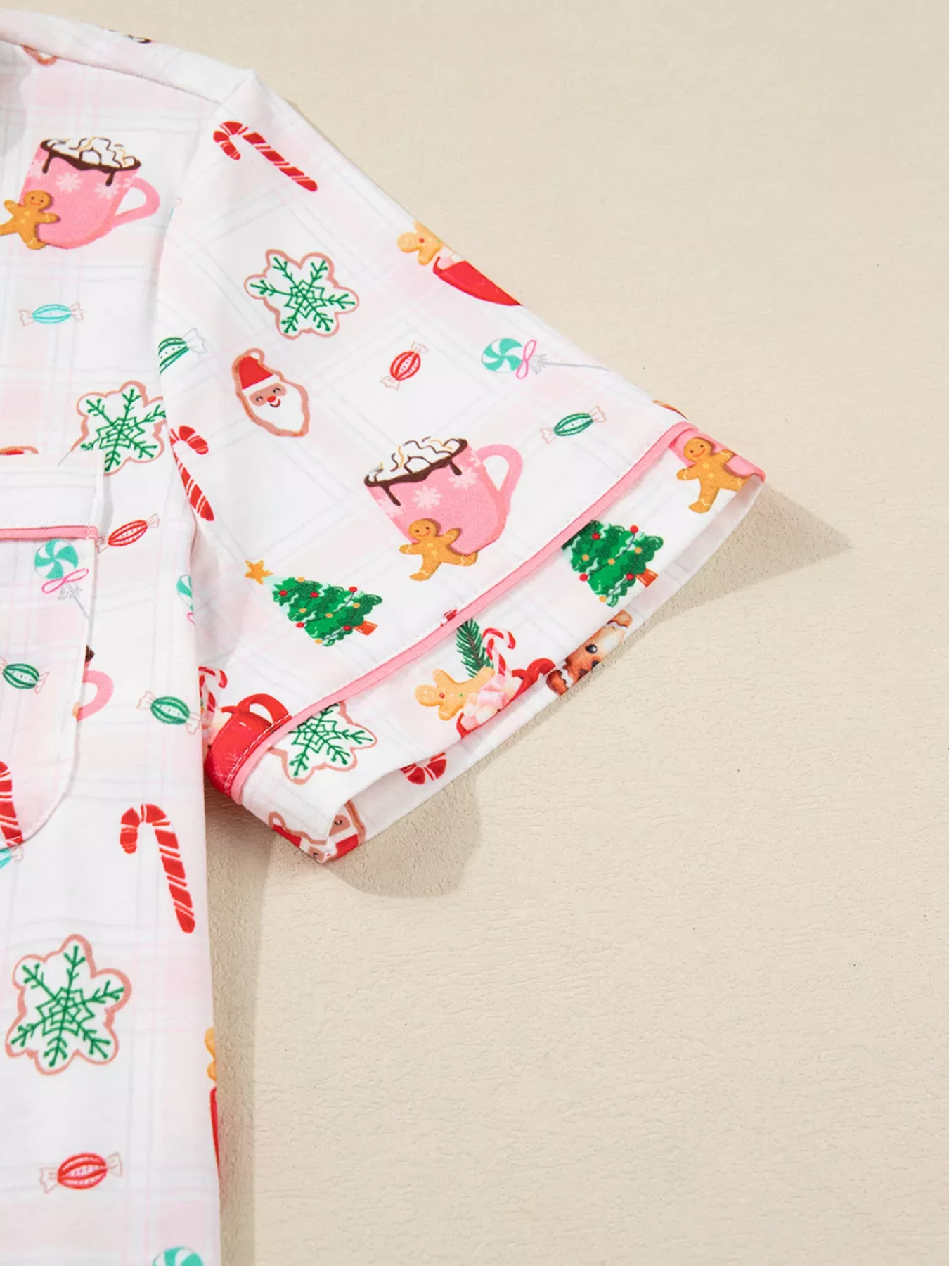 Christmas Spirit Cute Holiday Print Short Sleeve Shirt and Pants 2pcs Pajama Set - Image 9