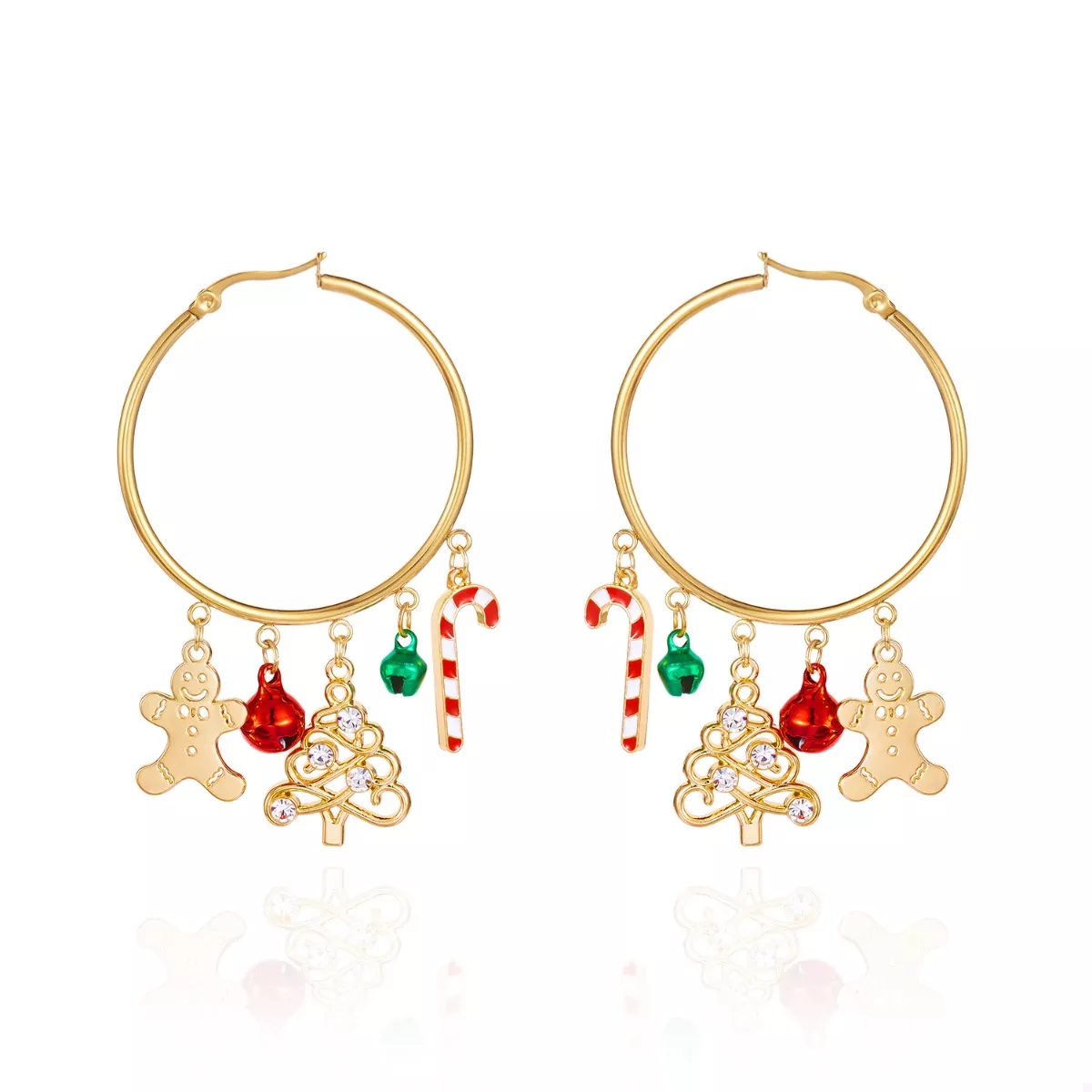 Christmas Theme Hoop Earrings - Image 5