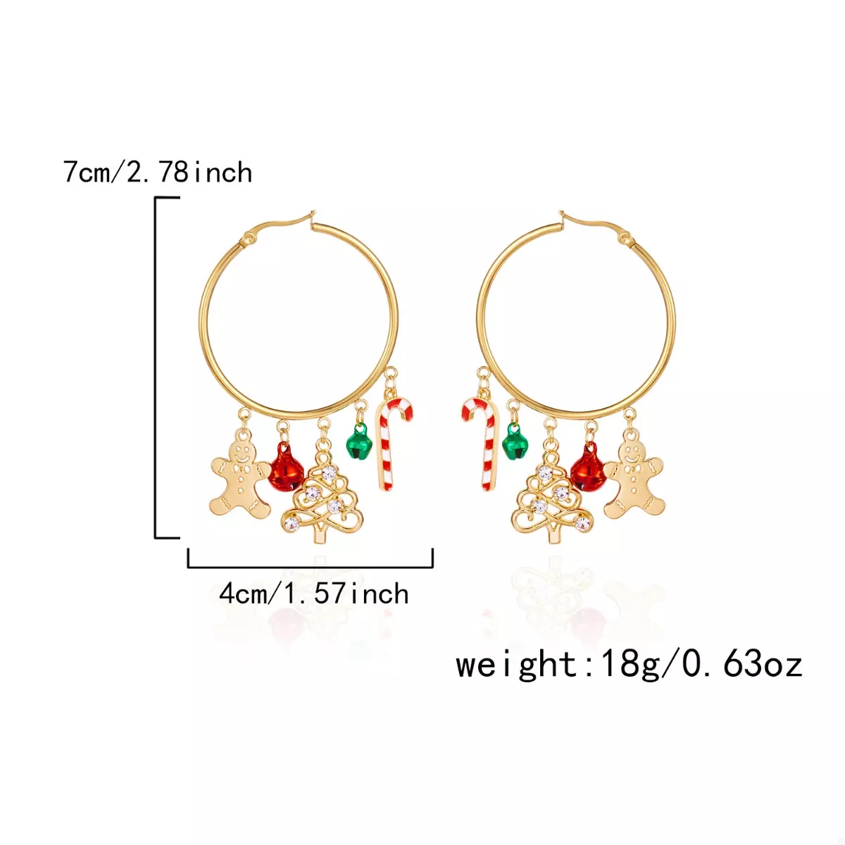 Christmas Theme Hoop Earrings - Image 6