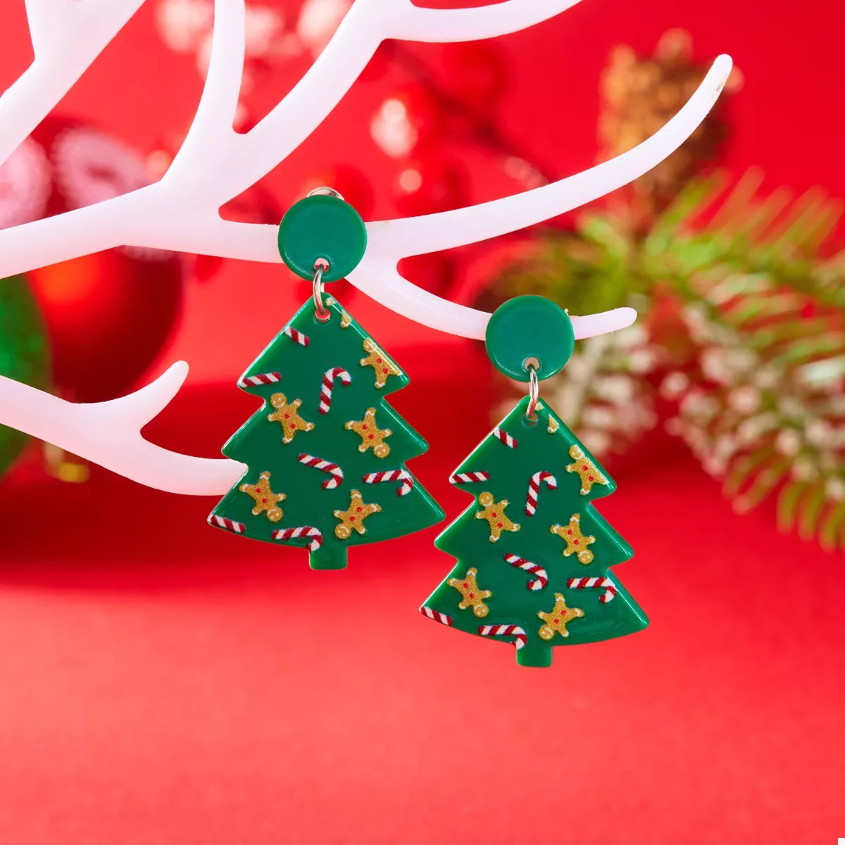 Christmas Tree Drop Earrings - Image 3