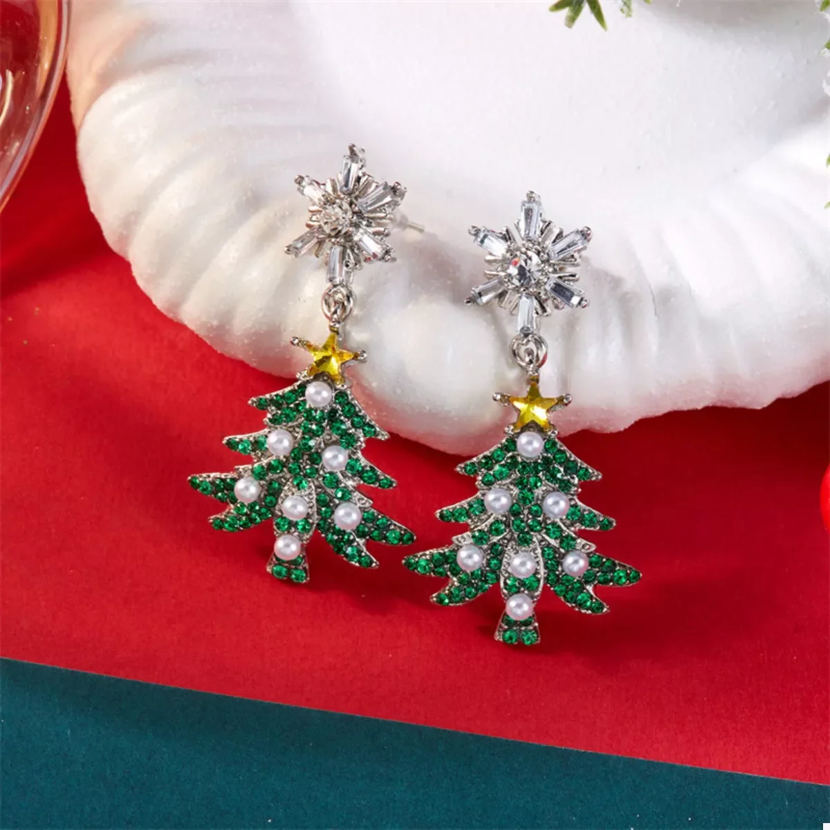 Christmas Tree Drop Earrings - Image 2