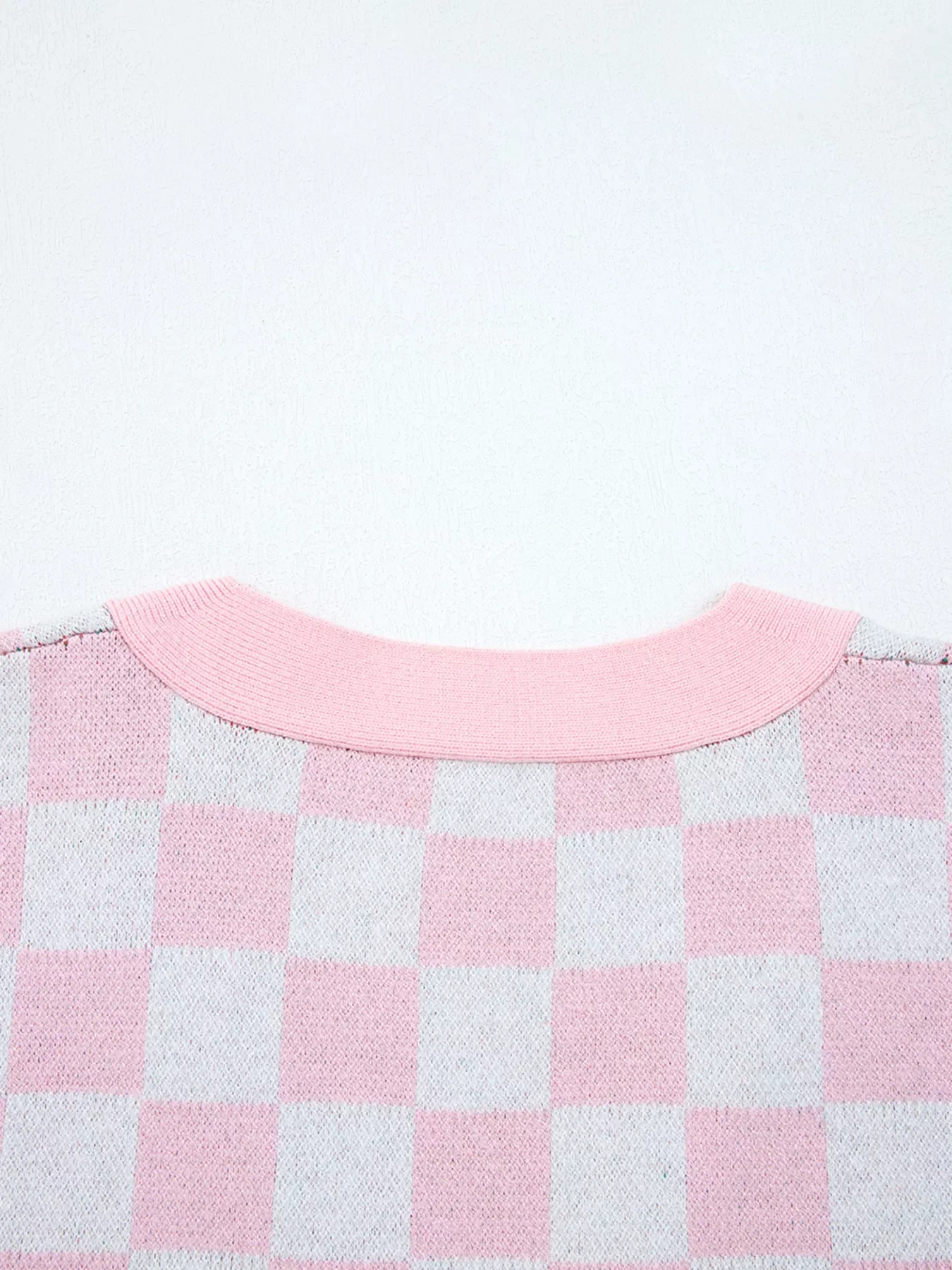 Christmas Tree Pattern Checkered Button V Neck Cardigan - Image 8