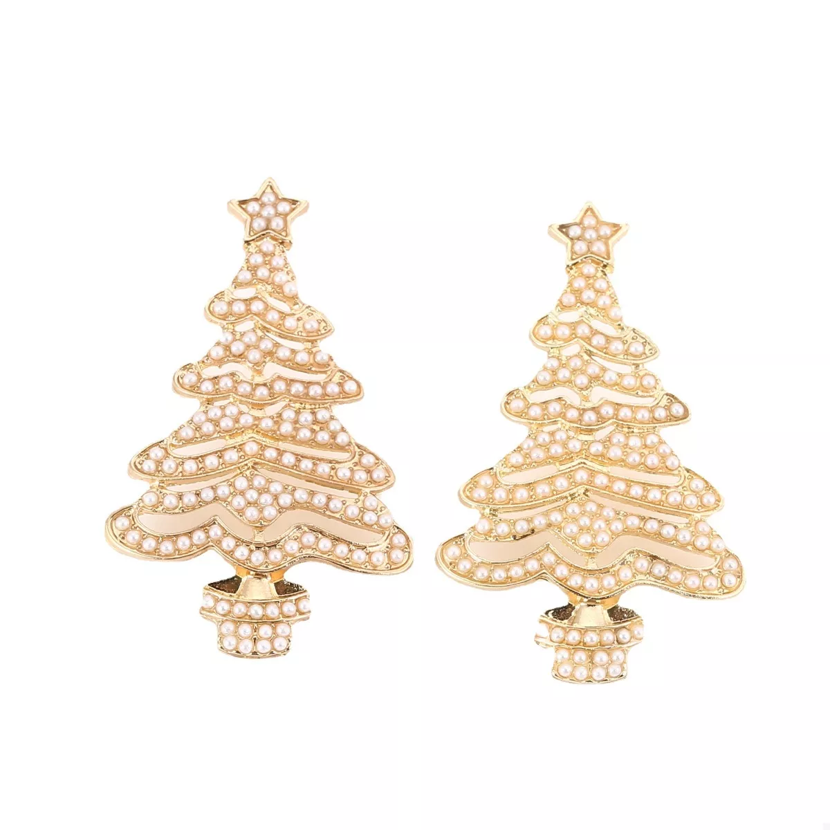 Christmas Tree Rhinestone Earrings - Image 2