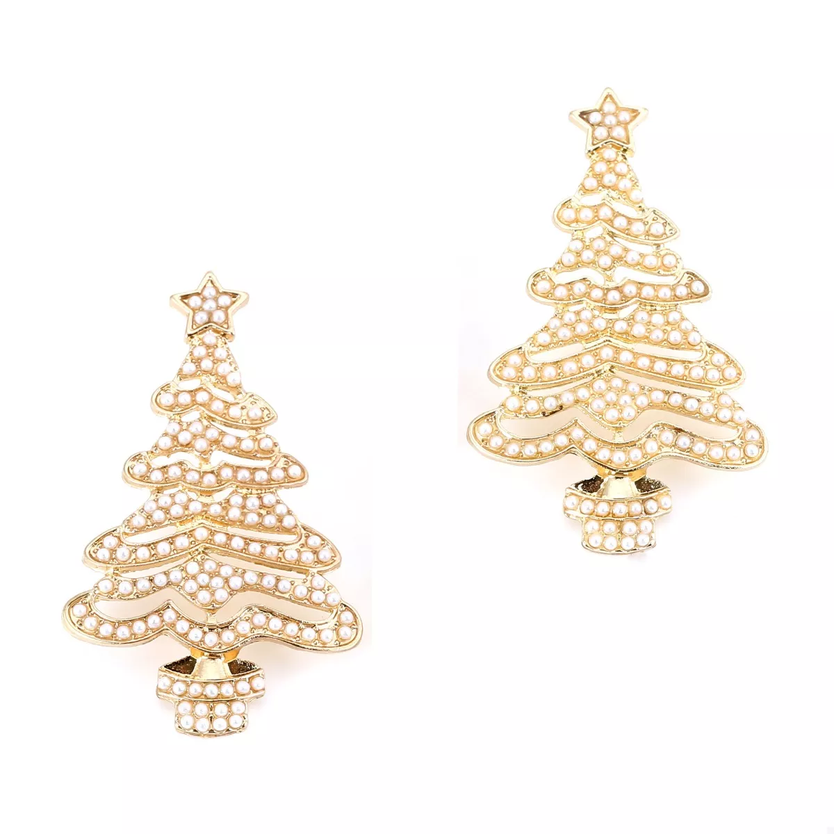 Christmas Tree Rhinestone Earrings - Image 3