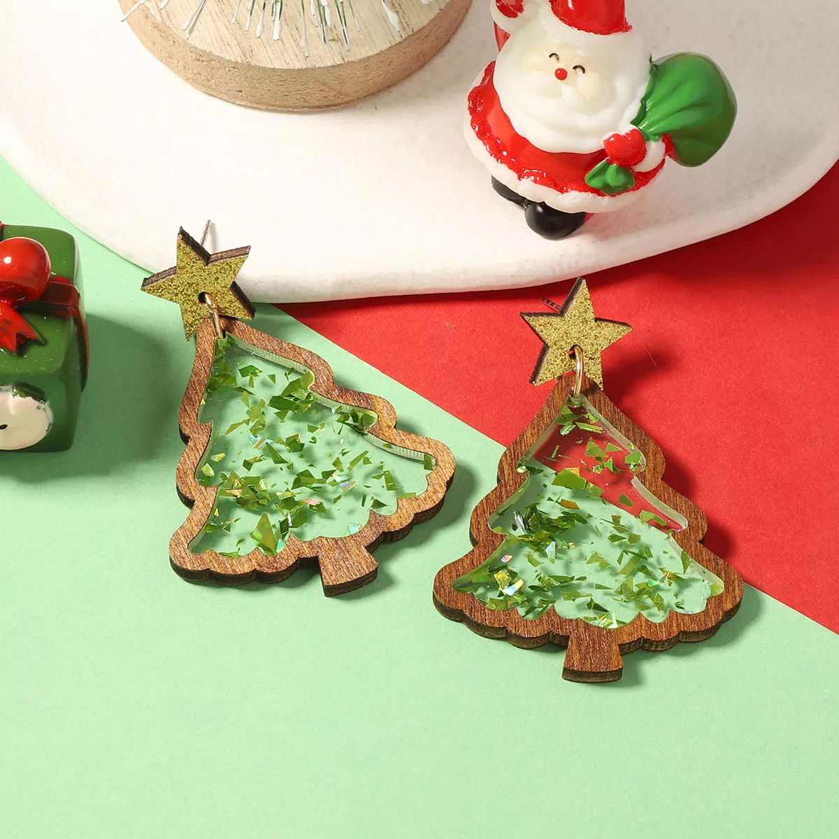 Christmas Tree Star Earrings - Image 5