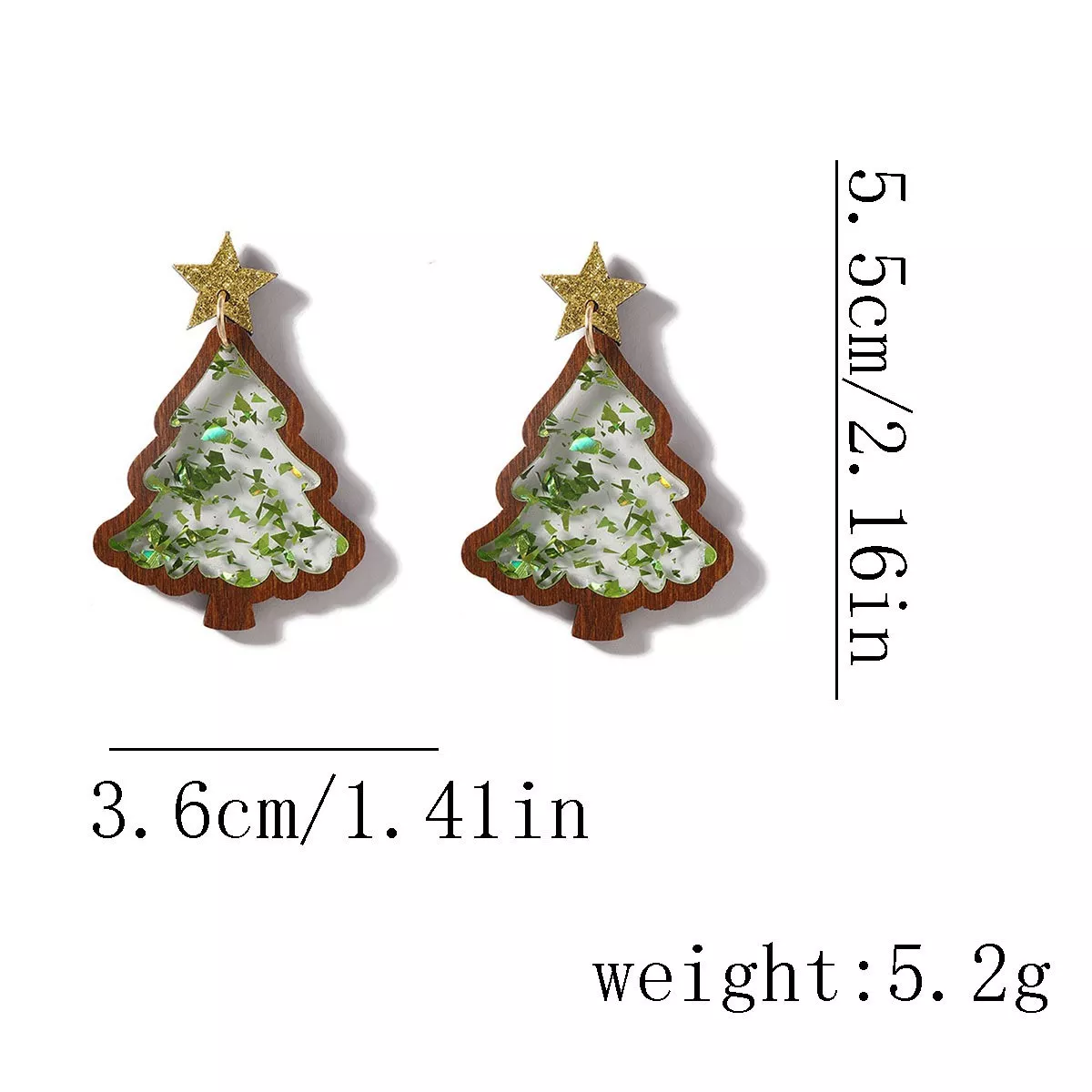 Christmas Tree Star Earrings - Image 7