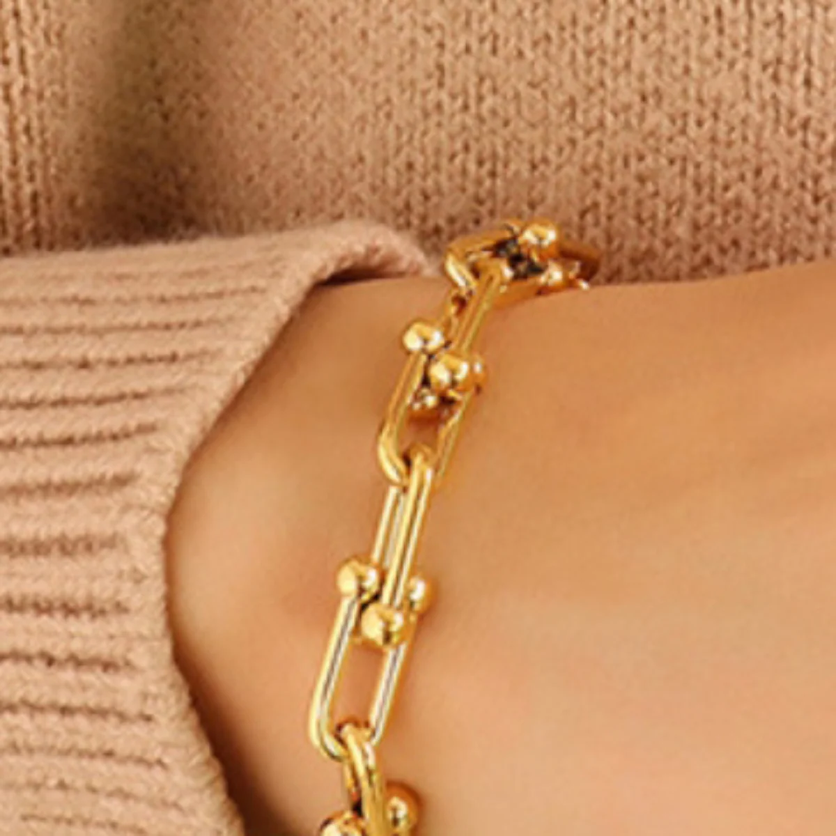 Chunky Chain Titanium Steel Bracelet - Image 2