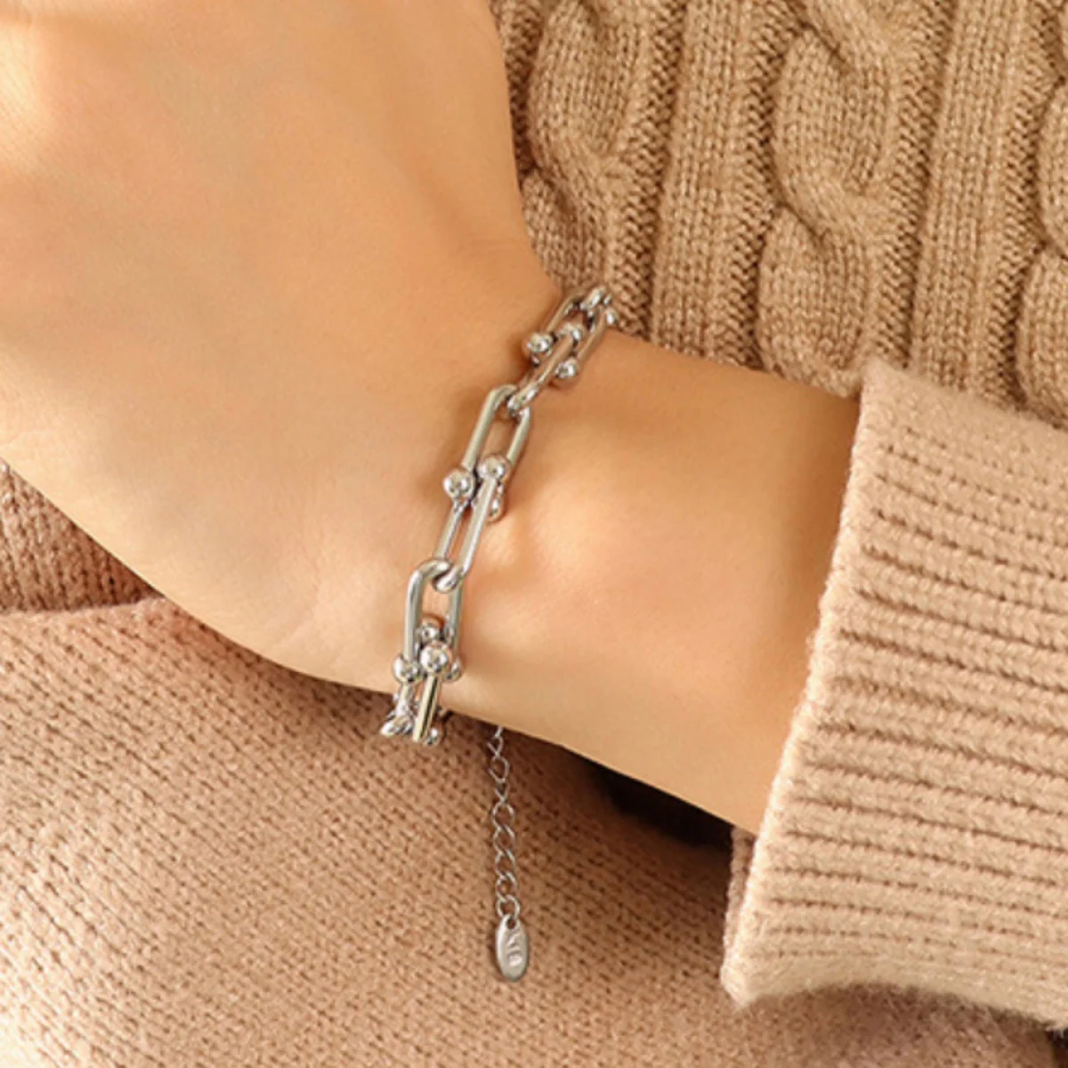 Chunky Chain Titanium Steel Bracelet - Image 5