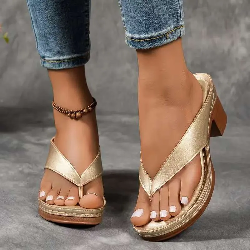 Chunky Heel Toe Post Sandals - Image 3