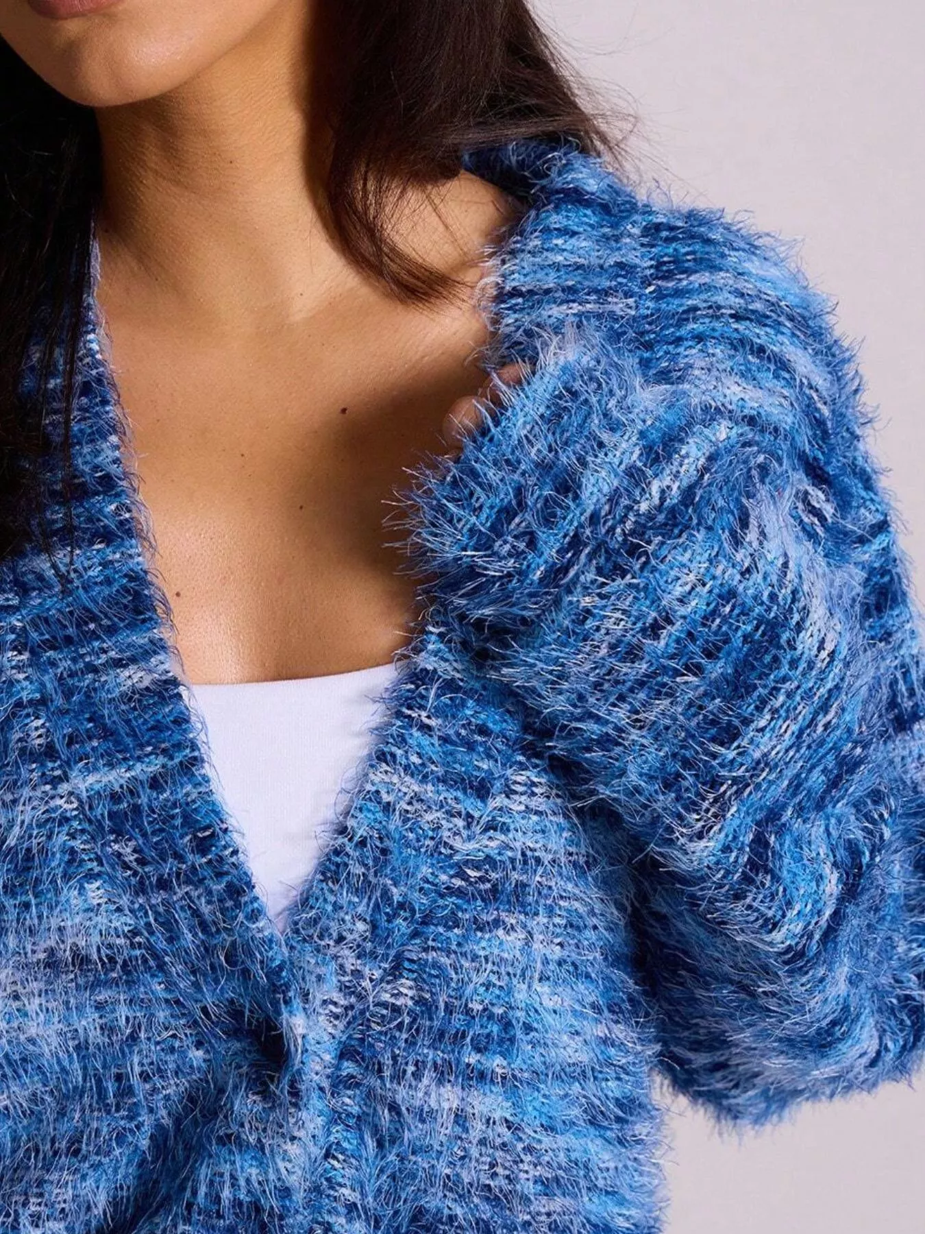 Chunky Knit V-Neck Button-Up Cardigan - Image 11