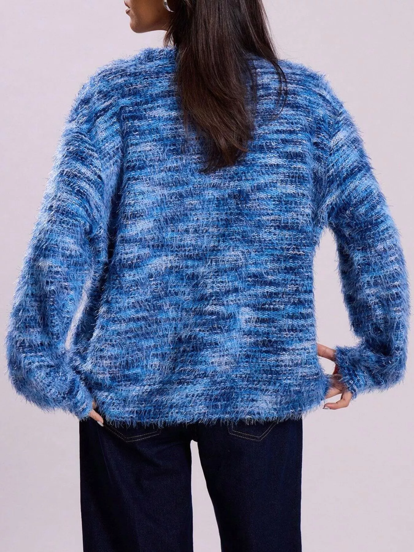 Chunky Knit V-Neck Button-Up Cardigan - Image 13