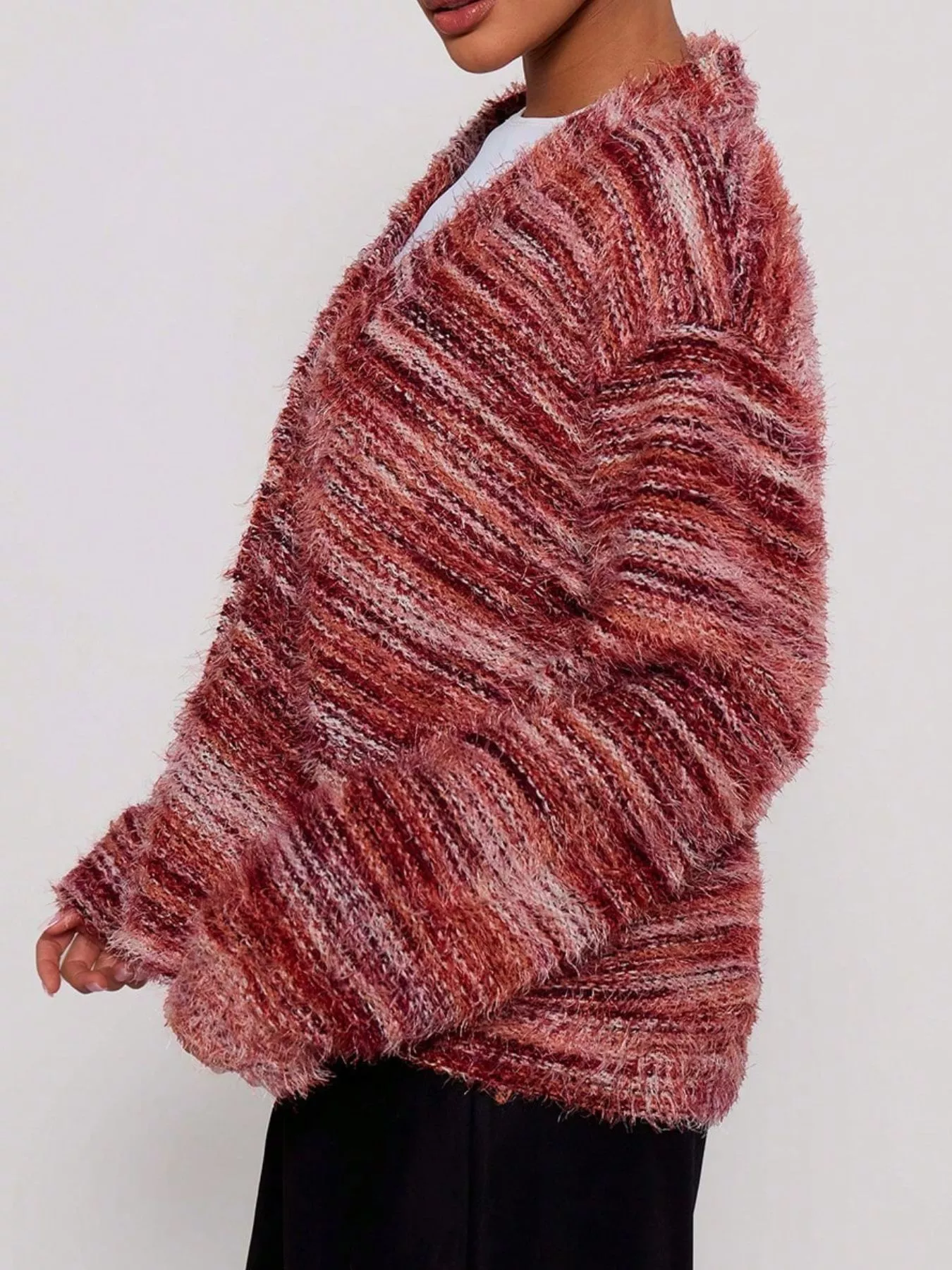 Chunky Knit V-Neck Button-Up Cardigan - Image 17