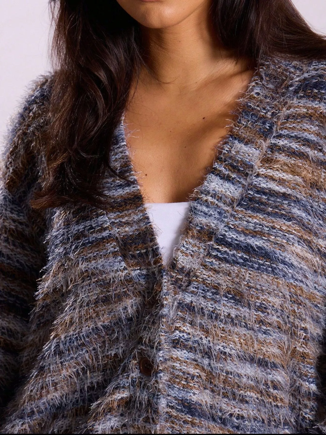 Chunky Knit V-Neck Button-Up Cardigan - Image 22