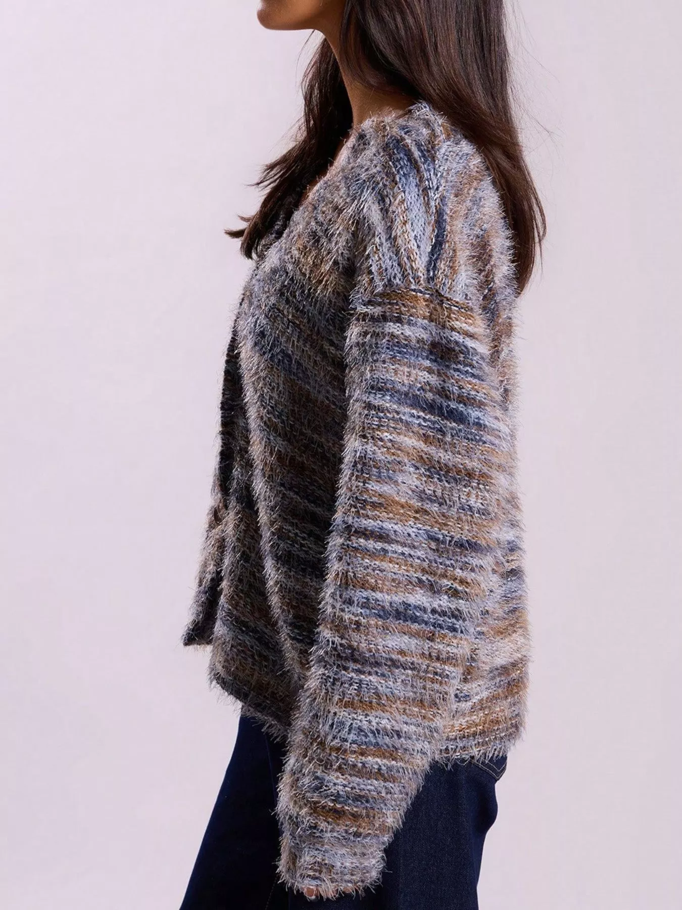 Chunky Knit V-Neck Button-Up Cardigan - Image 24