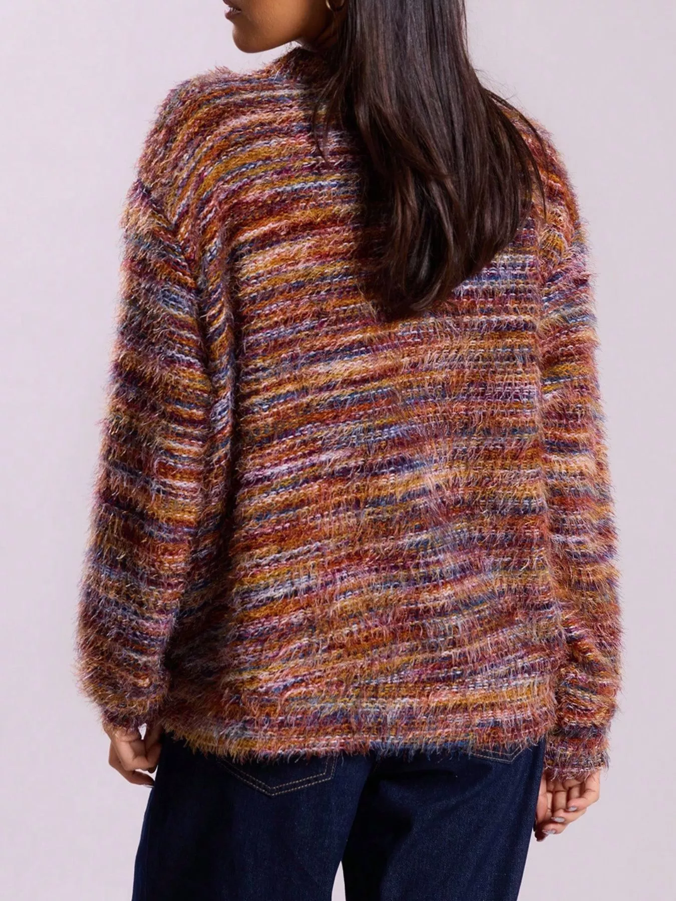 Chunky Knit V-Neck Button-Up Cardigan - Image 4