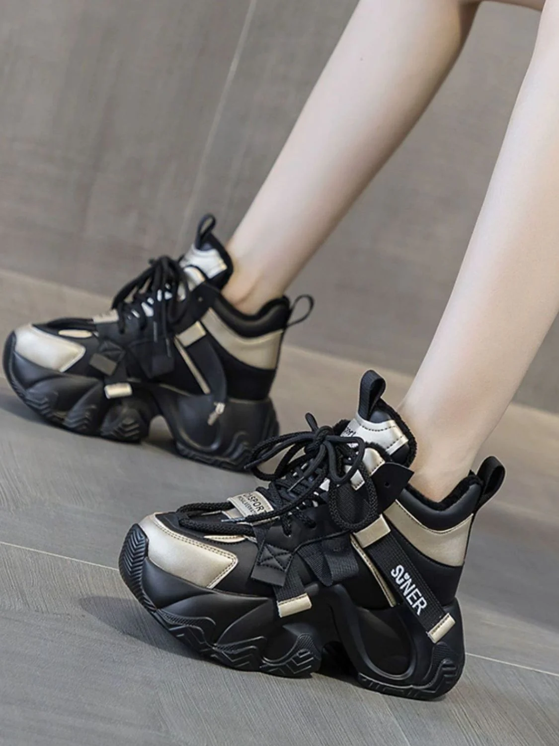 Chunky Platform Lace Up Sneakers - Image 3