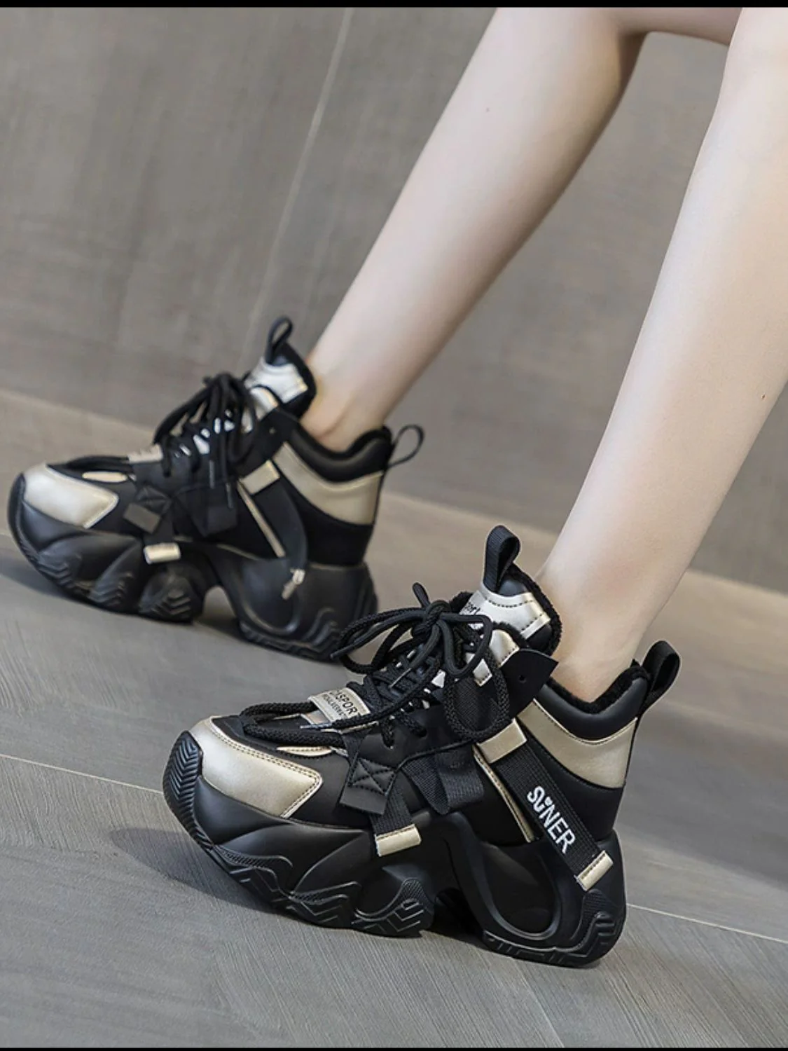 Chunky Platform Lace Up Sneakers - Image 5