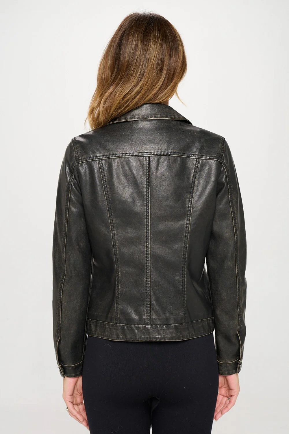 Coalition LA Button Down Cargo Vegan Leather Jacket - Image 2
