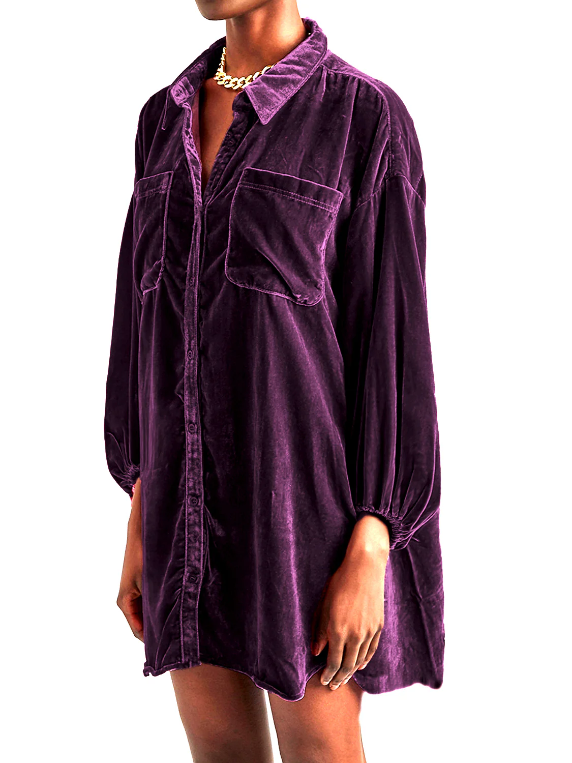 Collared Neck Button Down Long Sleeve Shirt - Image 11