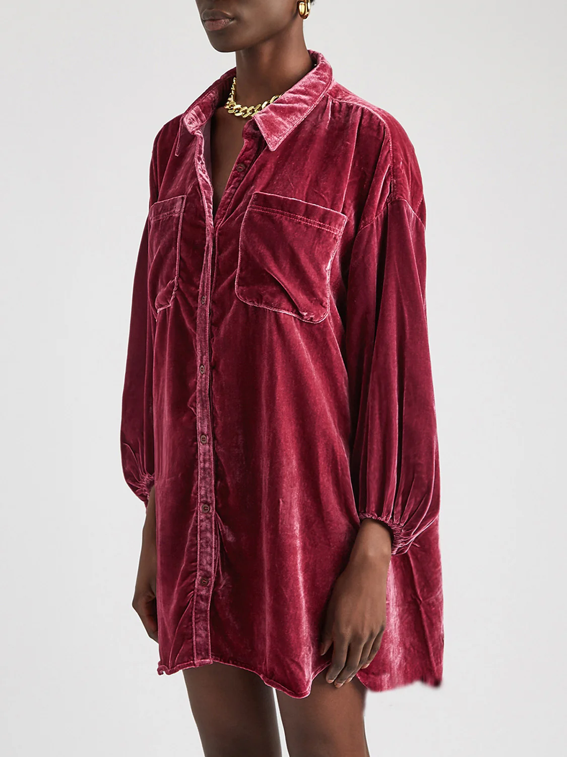Collared Neck Button Down Long Sleeve Shirt - Image 6