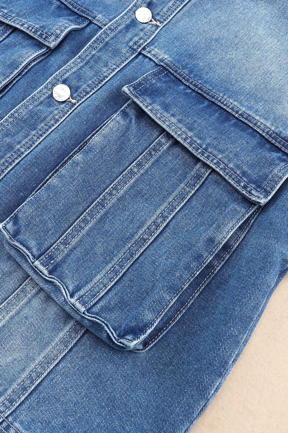 Collared Neck Button Up Denim Jacket - Image 18