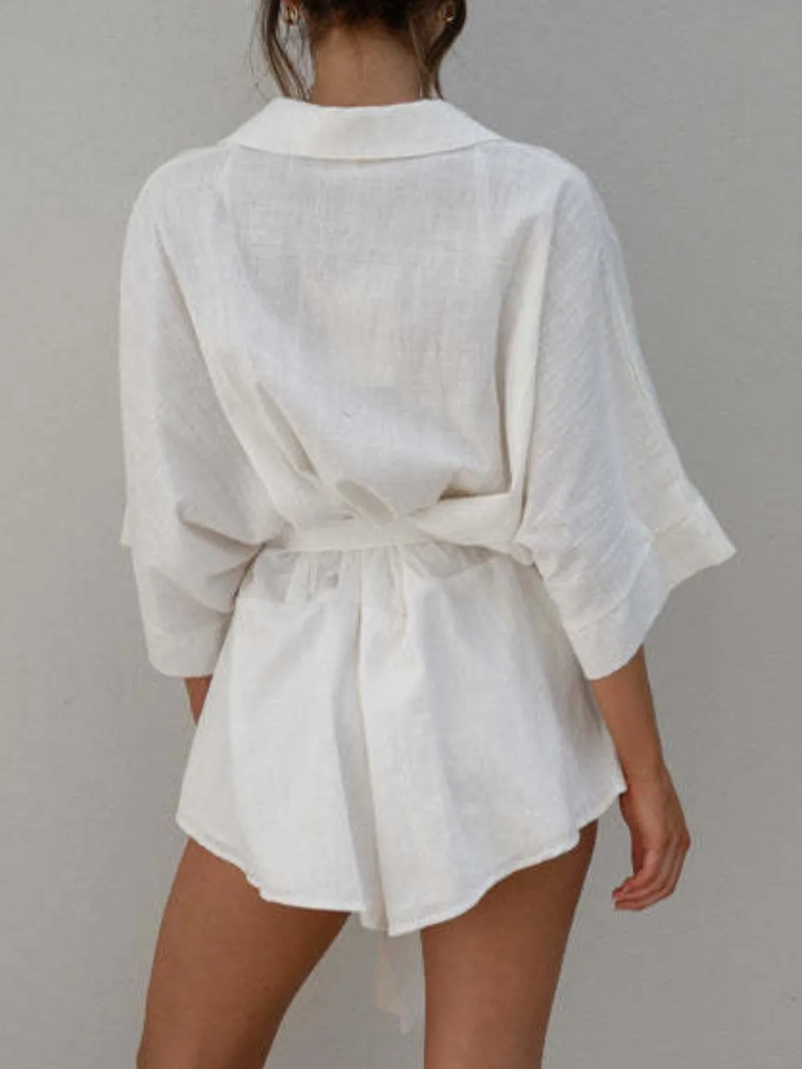 Collared Neck Half Sleeve Romper - Image 10