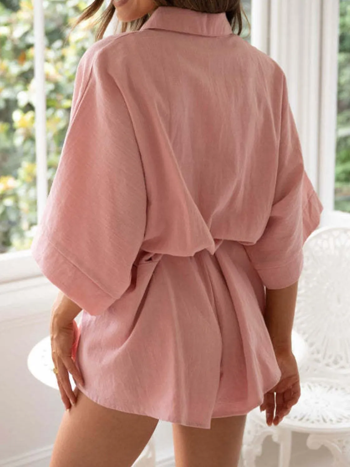 Collared Neck Half Sleeve Romper - Image 5