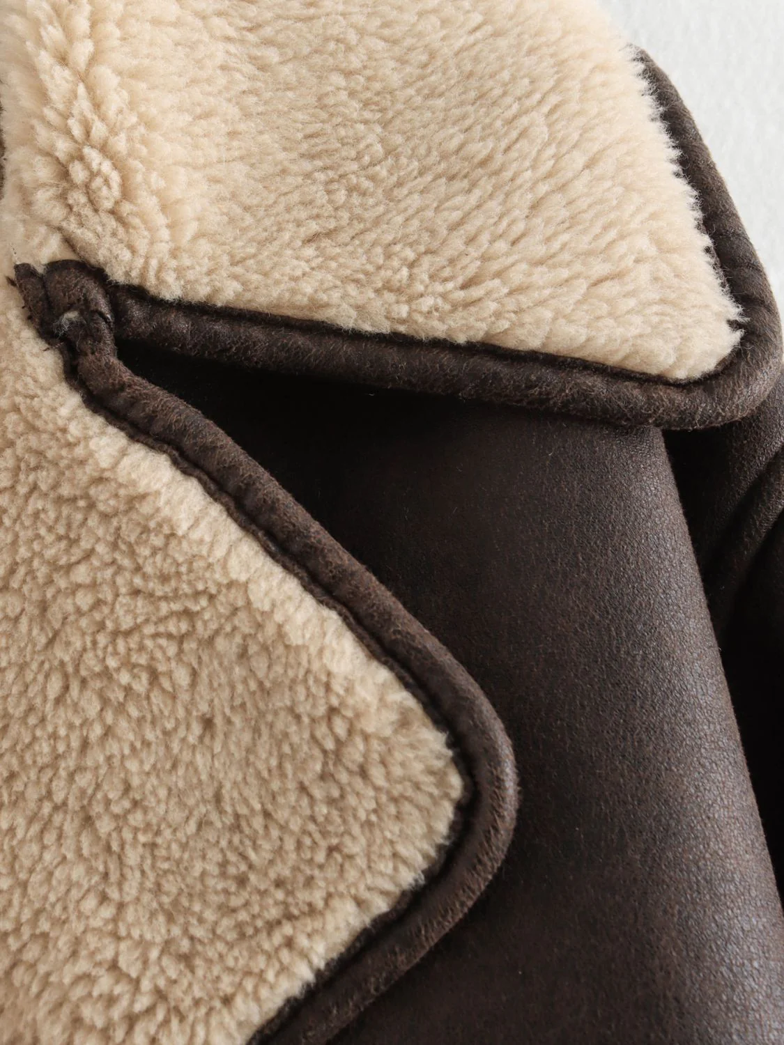 Collared Neck Long Sleeve Plush Jacket - Image 8