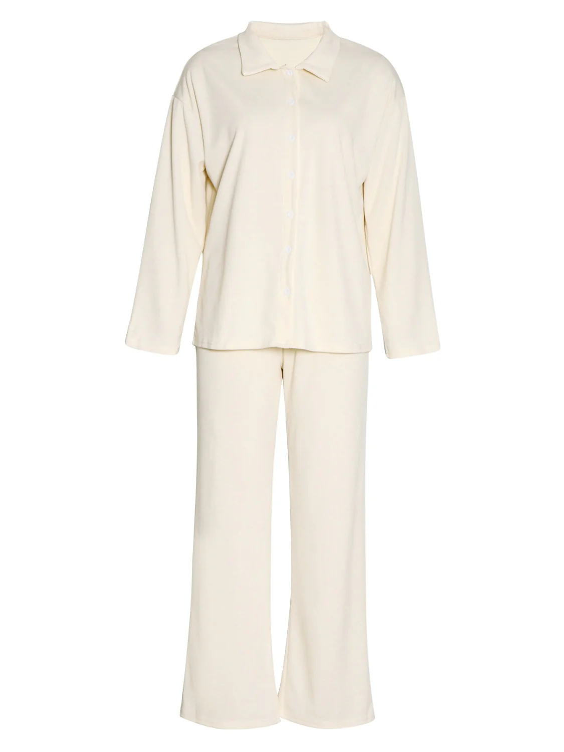 Collared Neck Long Sleeve Top and Drawstring Pants Set - Image 11