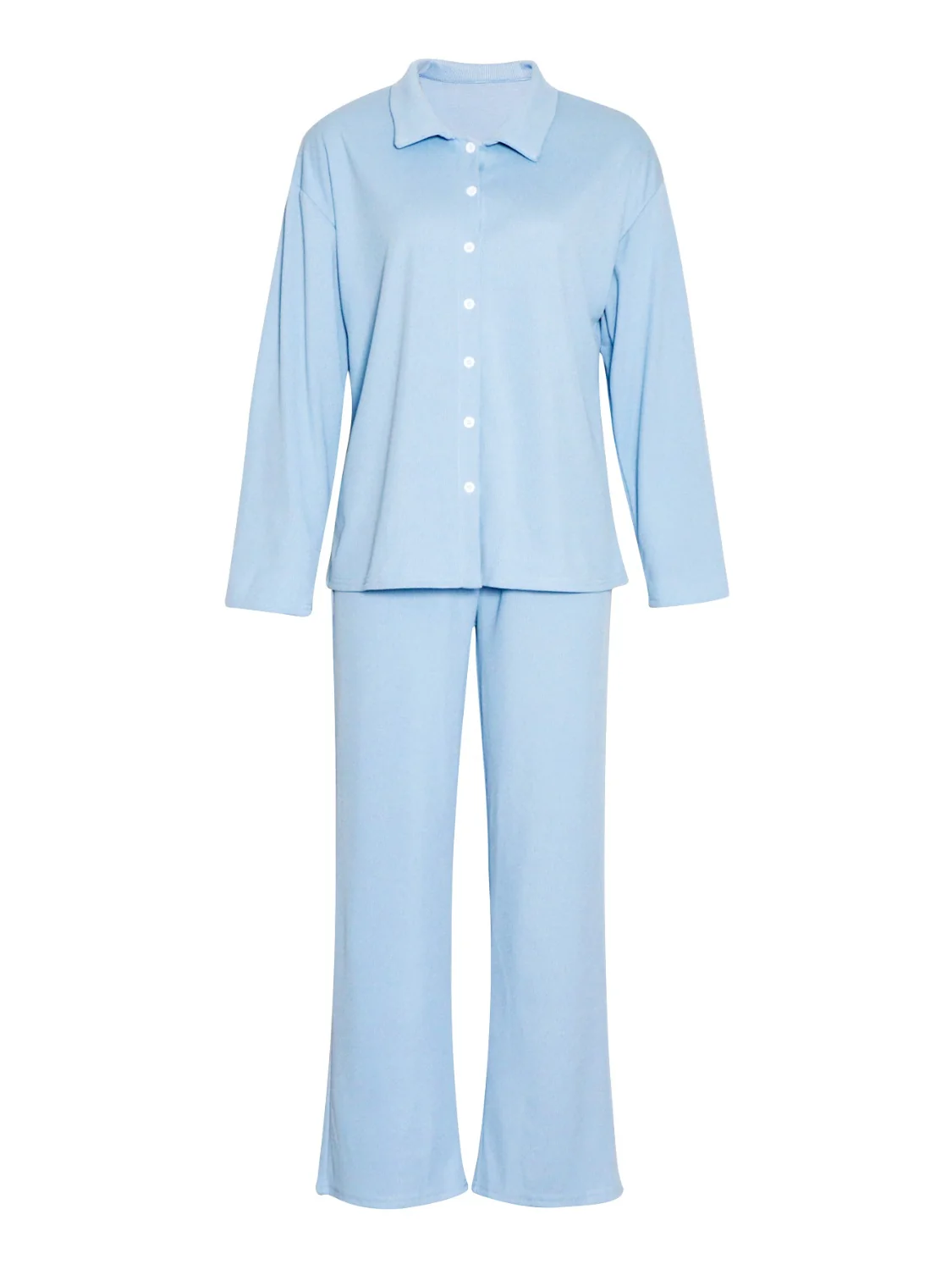 Collared Neck Long Sleeve Top and Drawstring Pants Set - Image 14