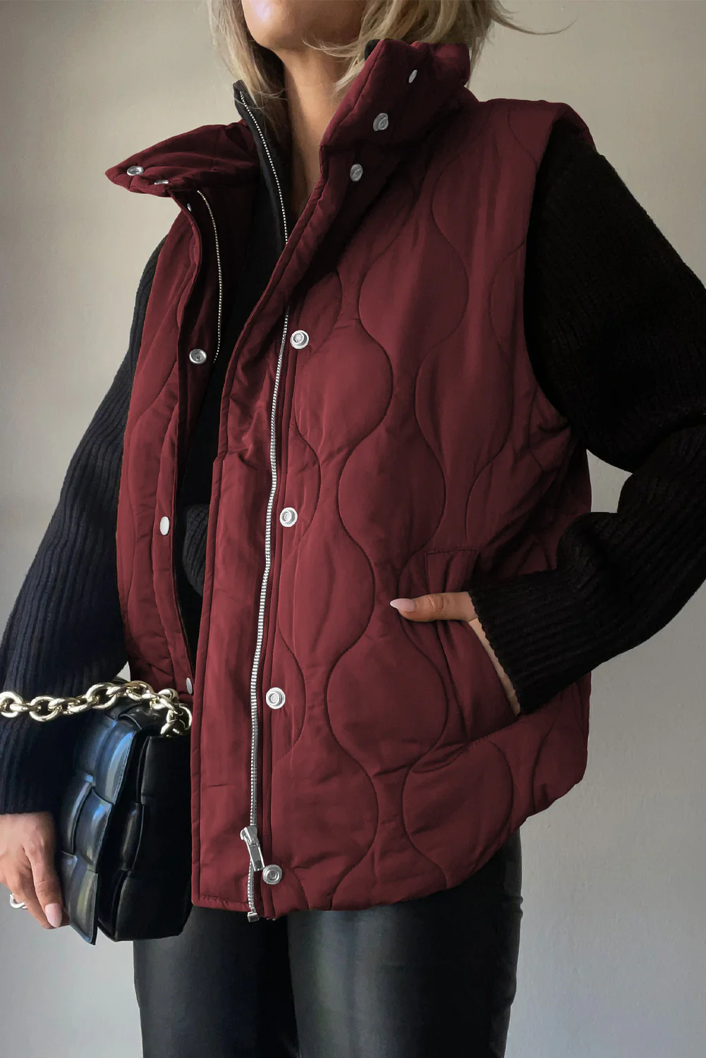 Collared Neck Vest with Pockets - Image 10