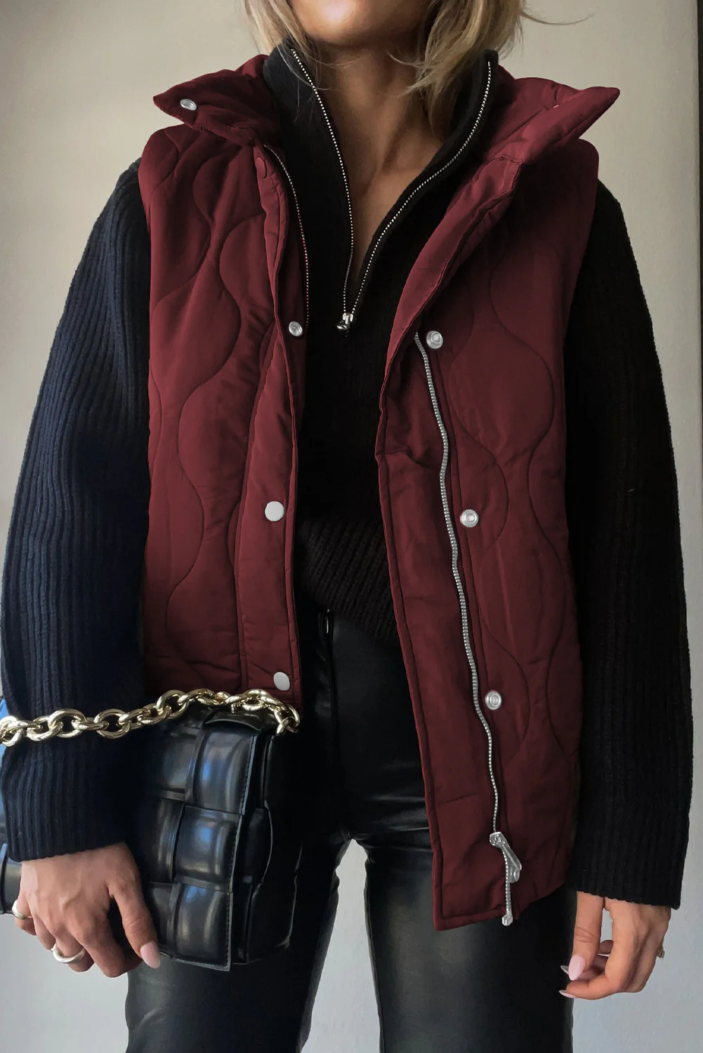 Collared Neck Vest with Pockets - Image 12