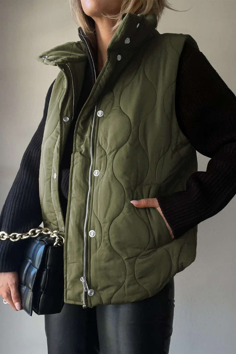 Collared Neck Vest with Pockets - Image 13