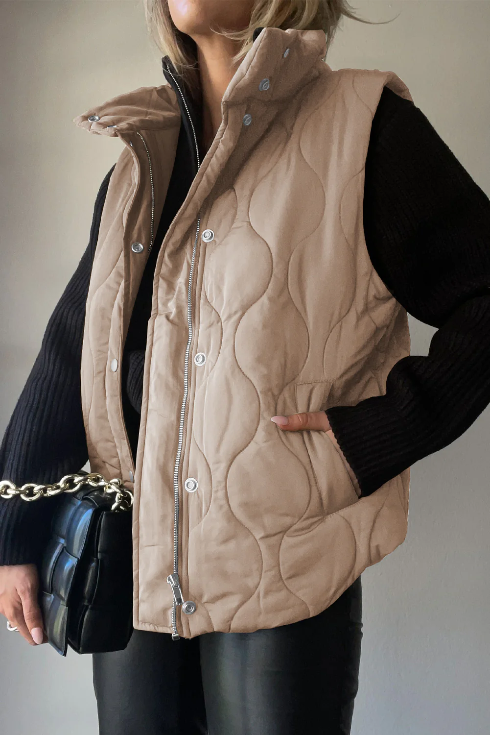 Collared Neck Vest with Pockets - Image 19