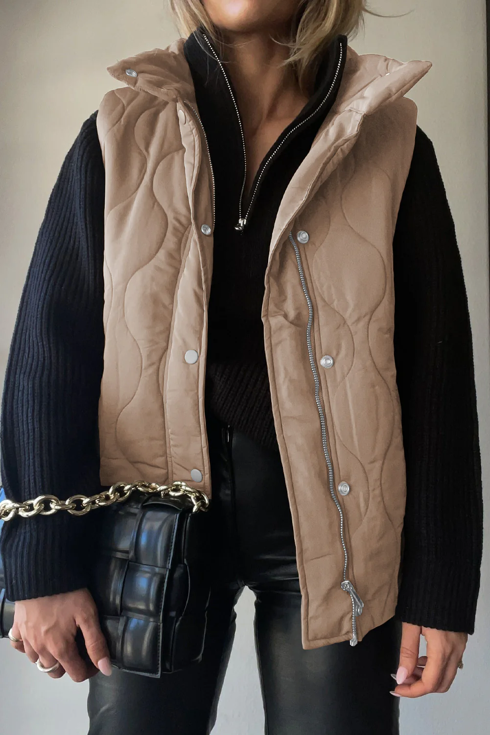 Collared Neck Vest with Pockets - Image 21