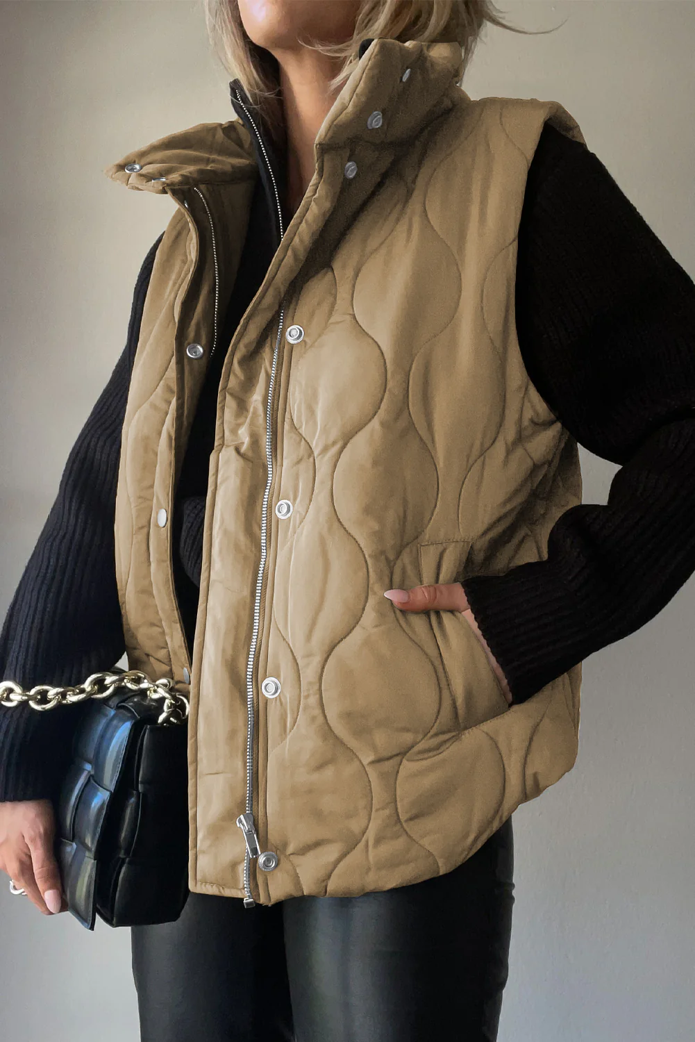 Collared Neck Vest with Pockets - Image 22