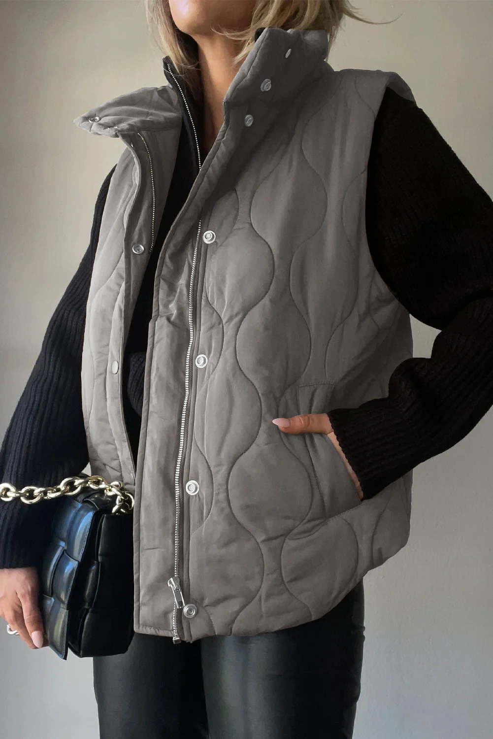 Collared Neck Vest with Pockets - Image 6