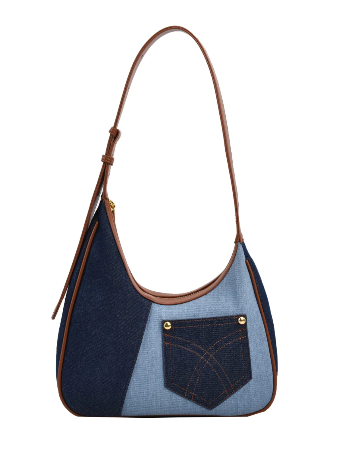 Color Block Adjustable Strap Shoulder Bag - Image 7