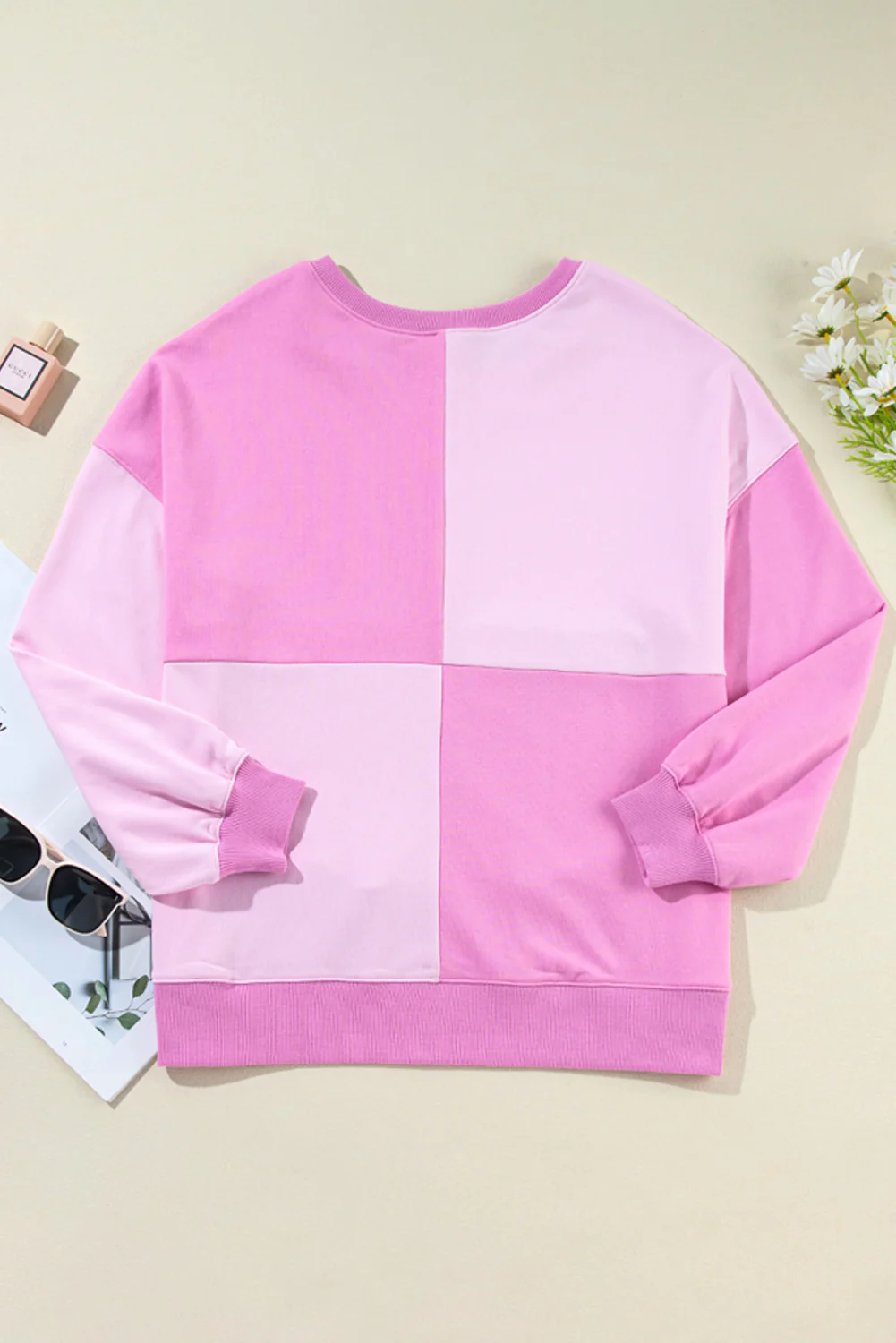 Color Block Half Button Long Sleeve Sweatshirt - Image 7