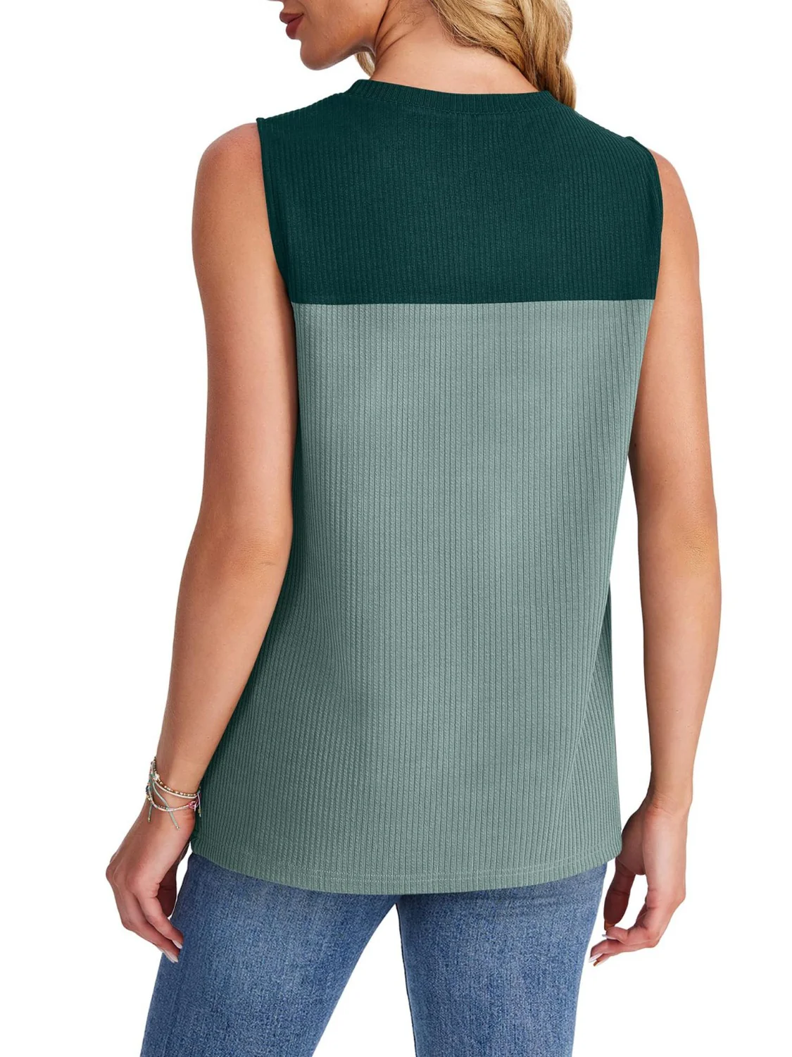 Color Block Round Neck Tank - Image 11