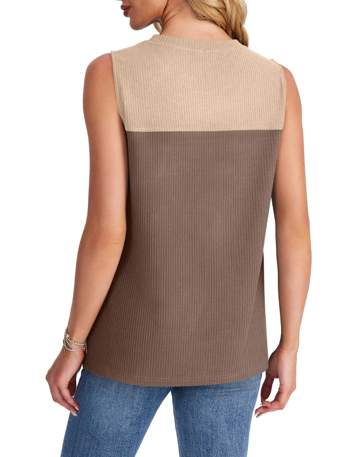 Color Block Round Neck Tank - Image 15