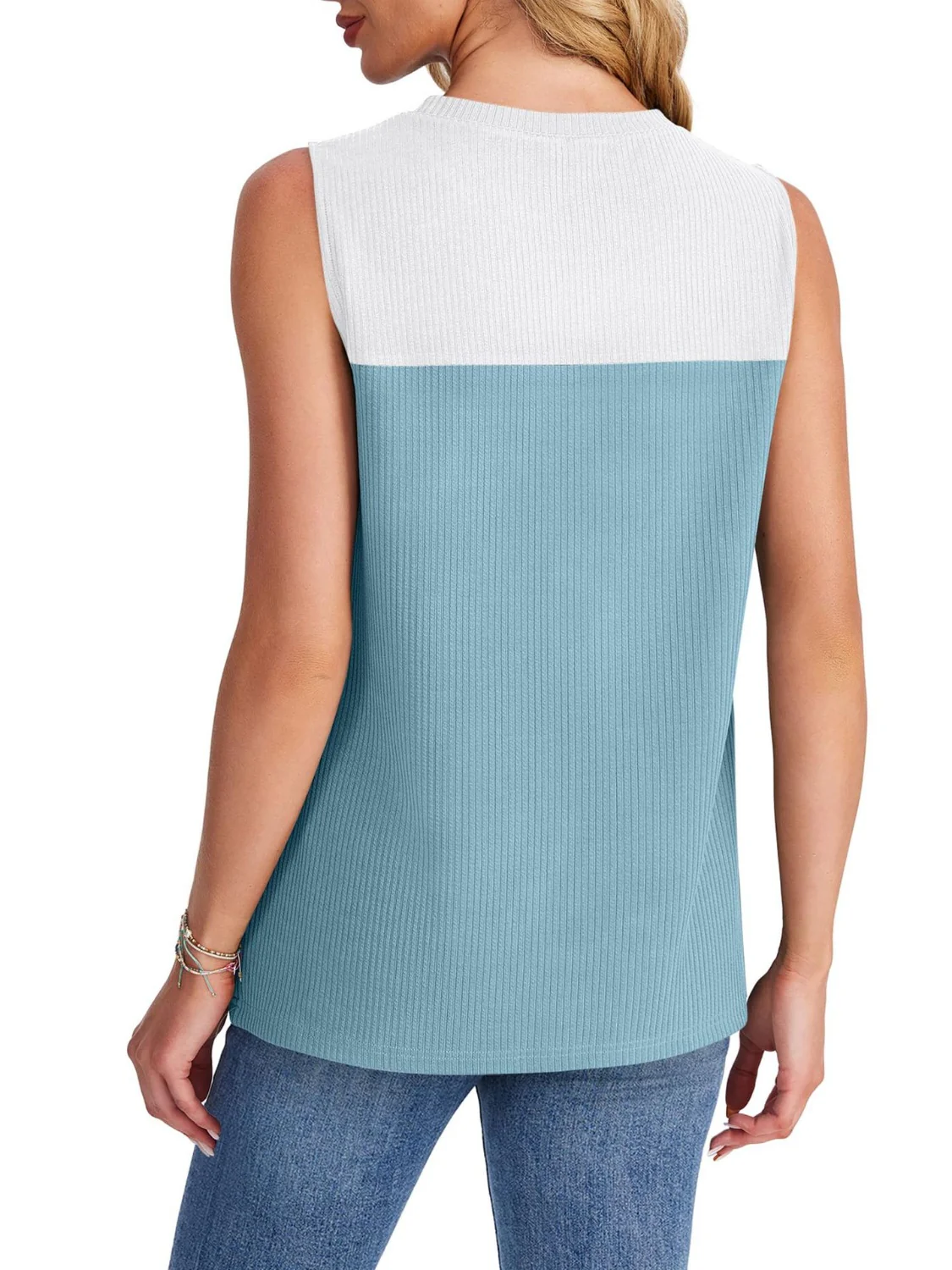 Color Block Round Neck Tank - Image 18
