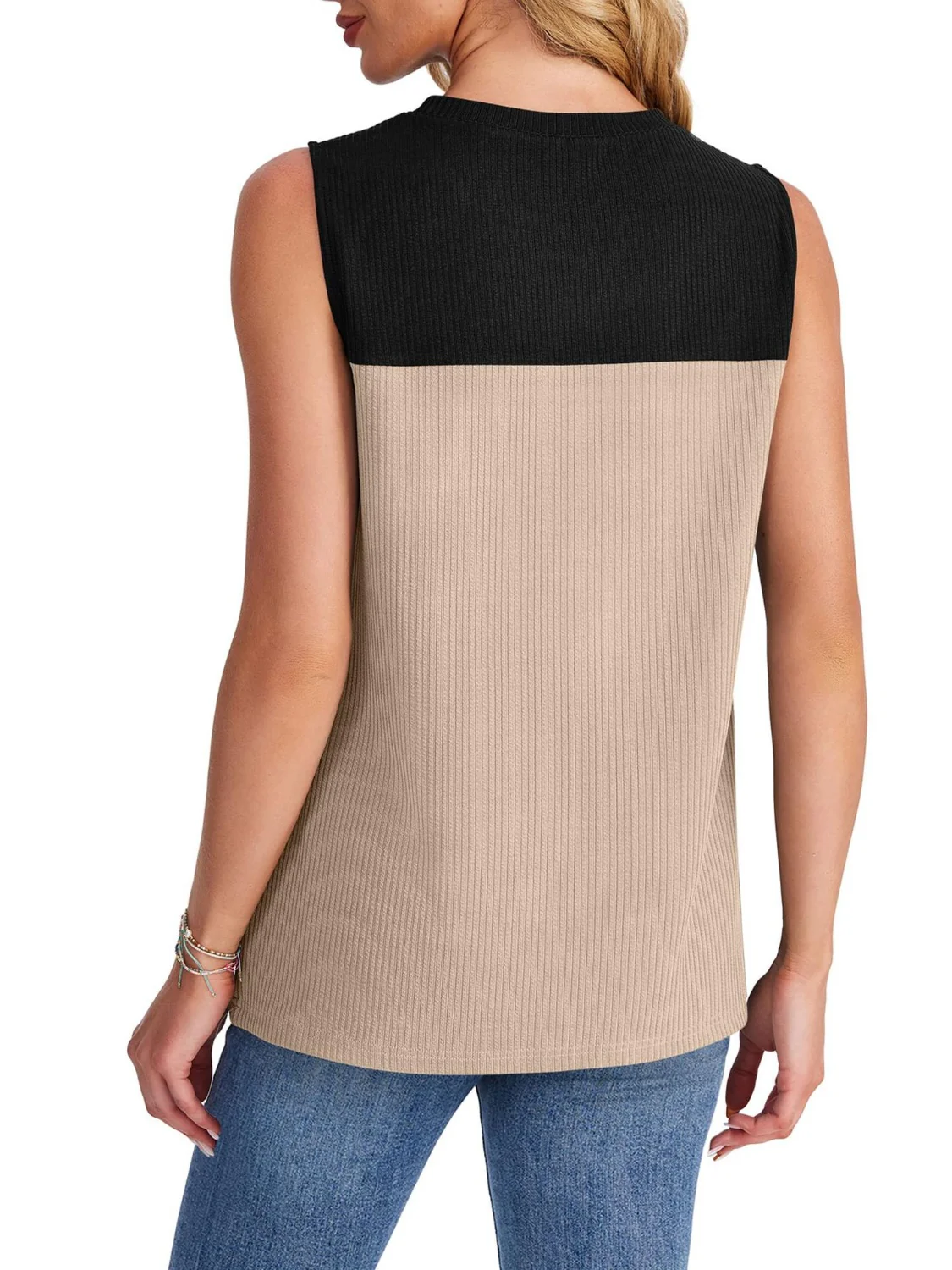 Color Block Round Neck Tank - Image 4